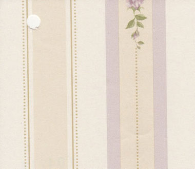 Dollhouse Miniature Pre-pasted Wallpaper, Lilac Rose Stripe